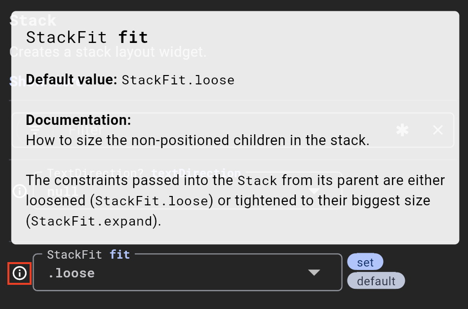 Info tooltip for a property input